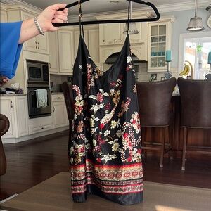 Floral Embroidered Black Dress